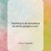 F. Scott Fitzgerald quote: “Nothing is as obnoxious as other people’s…”- at QuotesQuotesQuotes.com