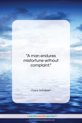 Franz Schubert quote: “A man endures misfortune without complaint….”- at QuotesQuotesQuotes.com