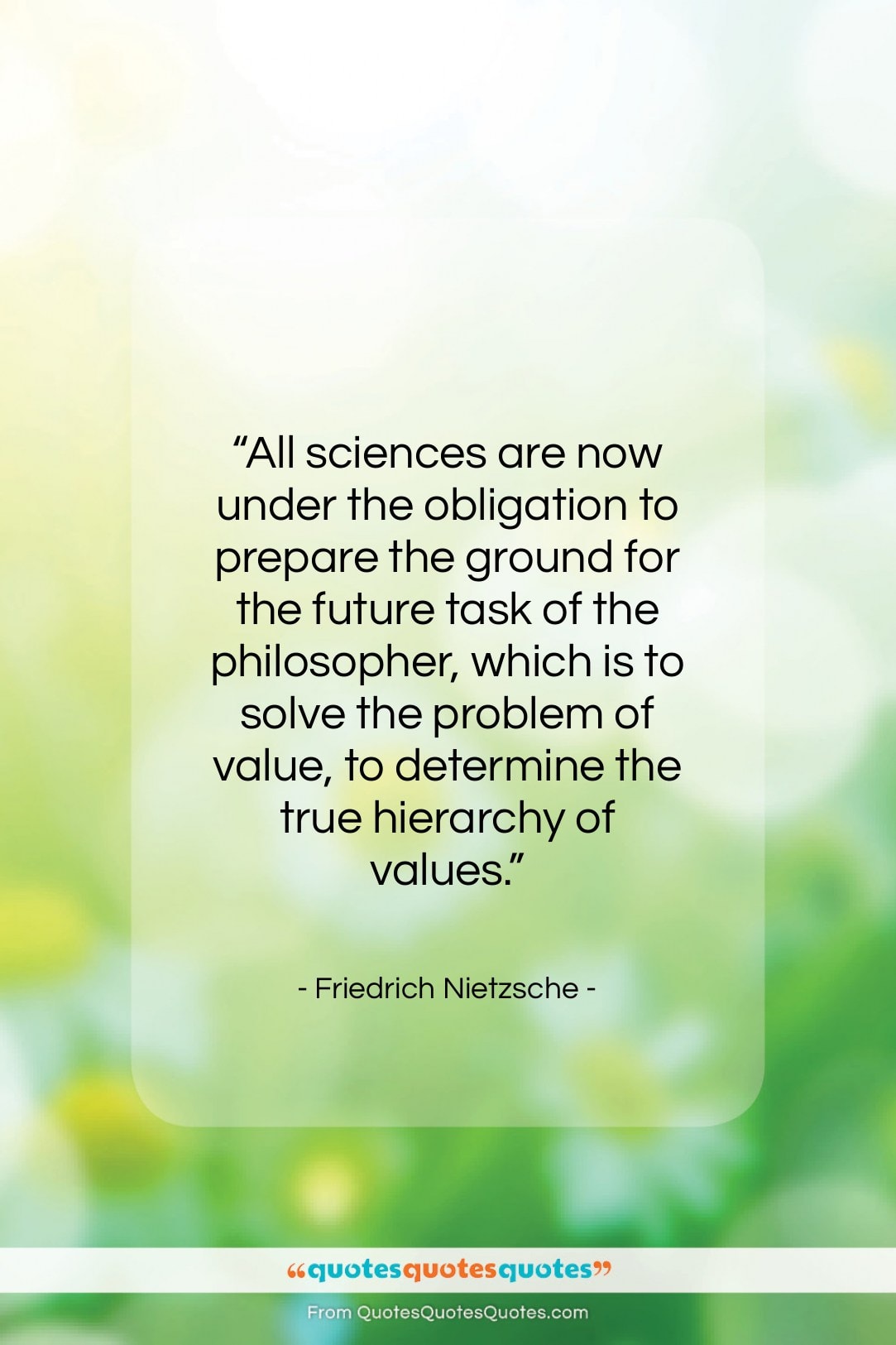 Friedrich Nietzsche quote: “All sciences are now under the obligation…”- at QuotesQuotesQuotes.com