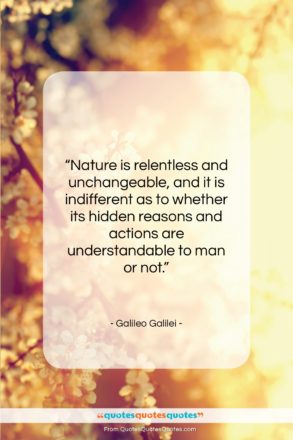 Galileo Galilei quote: “Nature is relentless and unchangeable, and it…”- at QuotesQuotesQuotes.com
