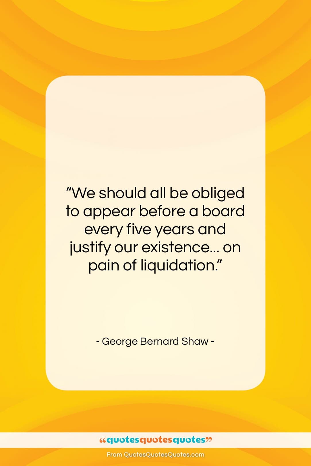 George Bernard Shaw quote: “We should all be obliged to appear…”- at QuotesQuotesQuotes.com