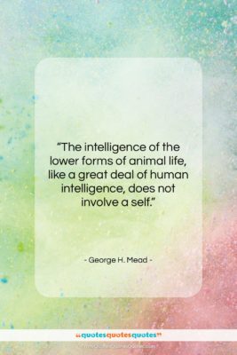 George H. Mead quote: “The intelligence of the lower forms of…”- at QuotesQuotesQuotes.com