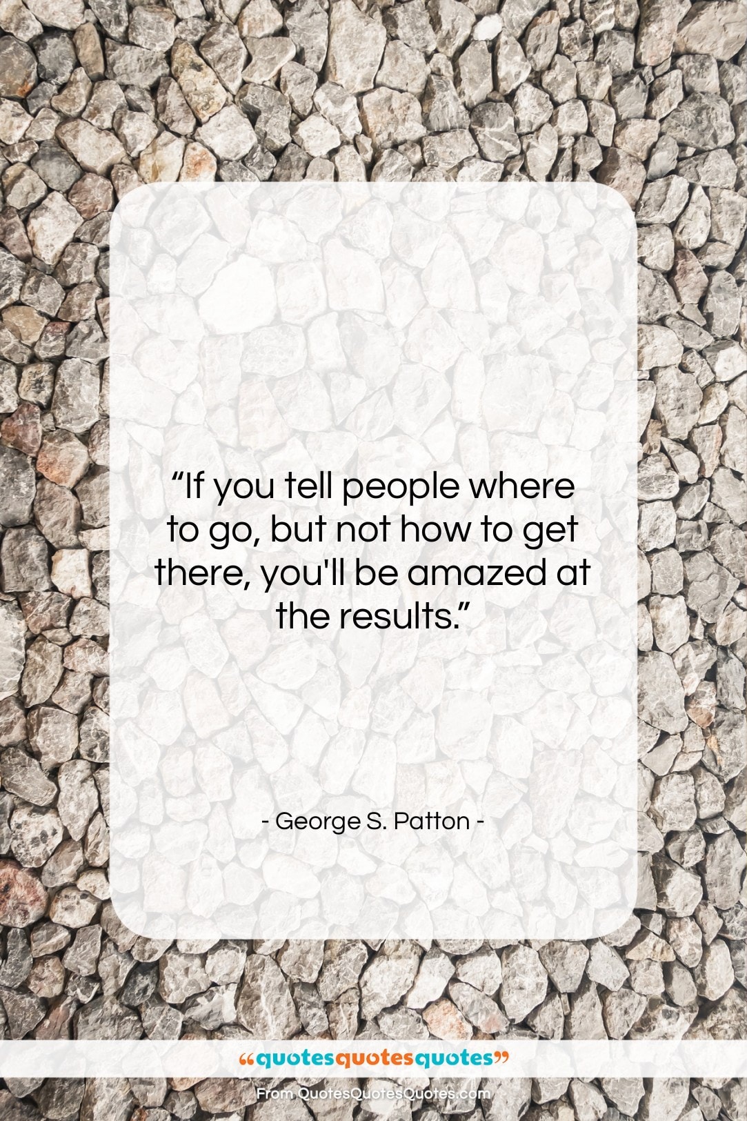 George S. Patton quote: “If you tell people where to go,…”- at QuotesQuotesQuotes.com