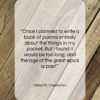 Gilbert K. Chesterton quote: “Once I planned to write a book…”- at QuotesQuotesQuotes.com