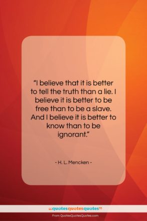 H. L. Mencken quote: “I believe that it is better to…”- at QuotesQuotesQuotes.com