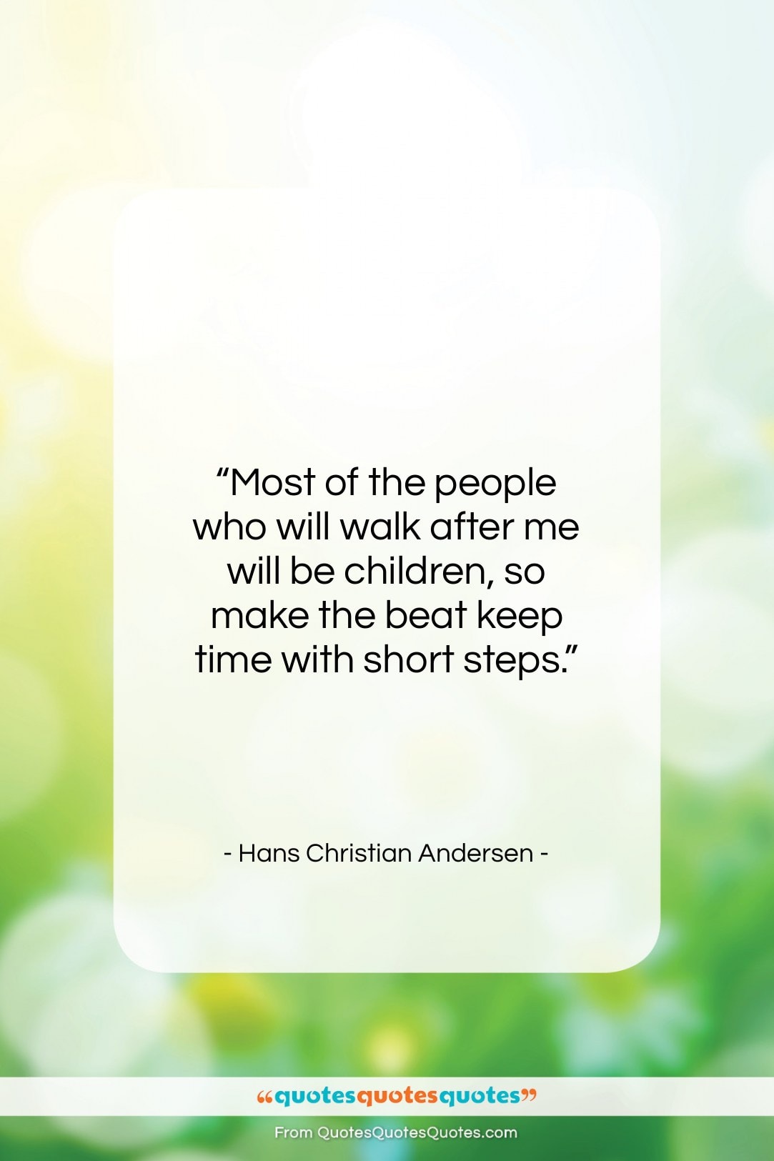 Hans Christian Andersen quote: “Most of the people who will walk…”- at QuotesQuotesQuotes.com