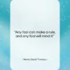 Henry David Thoreau quote: “Any fool can make a rule, and…”- at QuotesQuotesQuotes.com