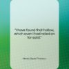 Henry David Thoreau quote: “I have found that hollow, which even…”- at QuotesQuotesQuotes.com