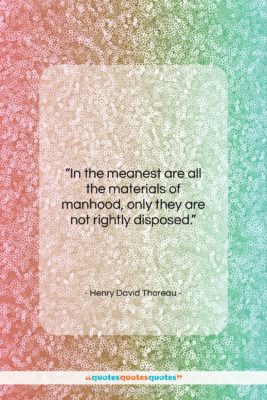 Henry David Thoreau quote: “In the meanest are all the materials…”- at QuotesQuotesQuotes.com
