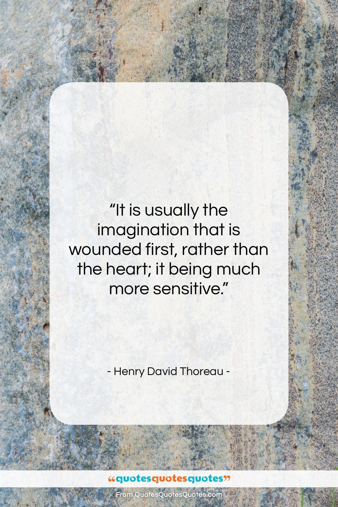 Henry David Thoreau quote: “It is usually the imagination that is…”- at QuotesQuotesQuotes.com