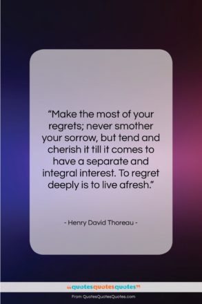 Henry David Thoreau quote: “Make the most of your regrets; never…”- at QuotesQuotesQuotes.com