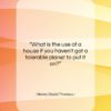 Henry David Thoreau quote: “What is the use of a house…”- at QuotesQuotesQuotes.com