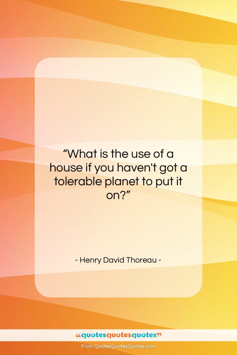 Henry David Thoreau quote: “What is the use of a house…”- at QuotesQuotesQuotes.com