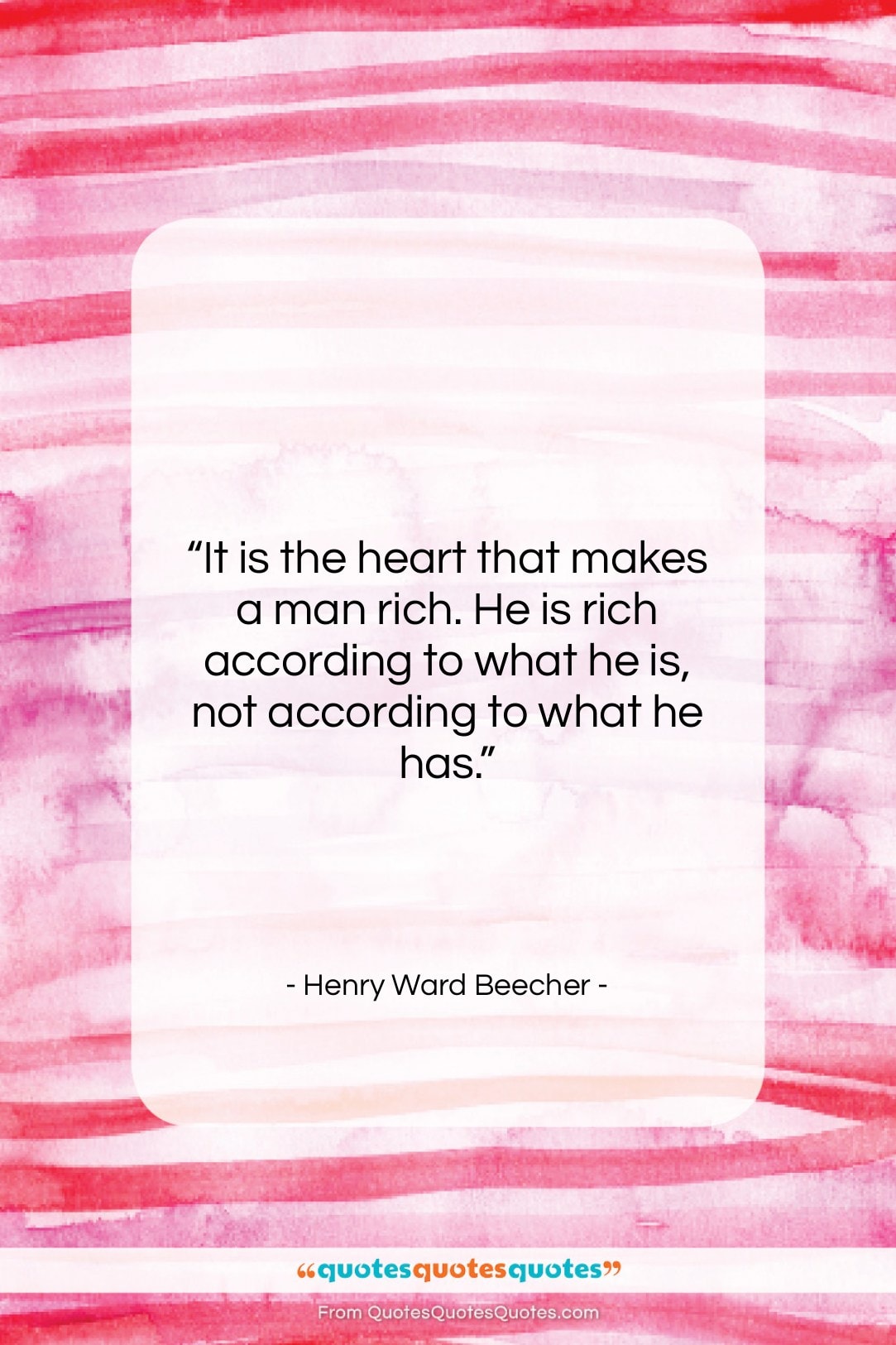 Henry Ward Beecher quote: “It is the heart that makes a…”- at QuotesQuotesQuotes.com