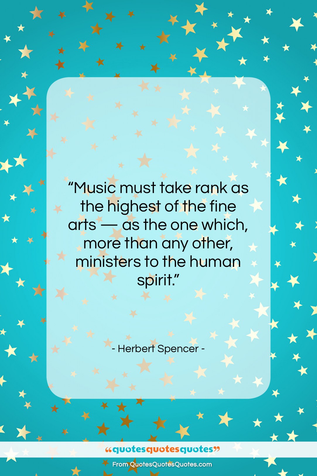 Herbert Spencer quote: “Music must take rank as the highest…”- at QuotesQuotesQuotes.com