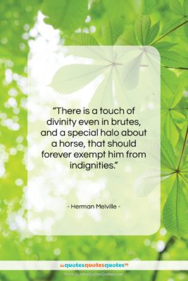 Herman Melville quote: “There is a touch of divinity even…”- at QuotesQuotesQuotes.com