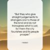 Hesiod quote: “But they who give straight judgements to…”- at QuotesQuotesQuotes.com