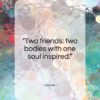 Homer quote: “Two friends: two bodies with one soul inspired.”- at QuotesQuotesQuotes.com
