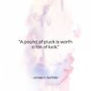 James A. Garfield quote: “A pound of pluck is worth a…”- at QuotesQuotesQuotes.com