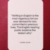 James Joyce quote: “Writing in English is the most ingenious…”- at QuotesQuotesQuotes.com