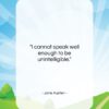 Jane Austen quote: “I cannot speak well enough to be…”- at QuotesQuotesQuotes.com