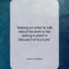 Jean Cocteau quote: “Asking an artist to talk about his…”- at QuotesQuotesQuotes.com
