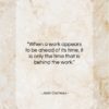 Jean Cocteau quote: “When a work appears to be ahead…”- at QuotesQuotesQuotes.com