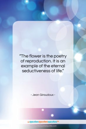 Jean Giraudoux quote: “The flower is the poetry of reproduction….”- at QuotesQuotesQuotes.com