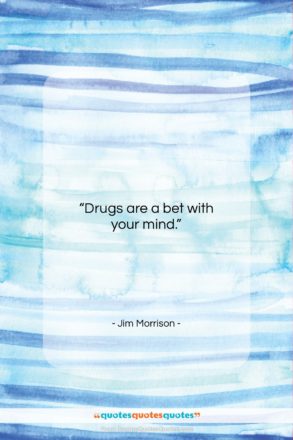 Jim Morrison quote: “Drugs are a bet with your mind…”- at QuotesQuotesQuotes.com