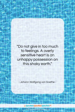 Johann Wolfgang von Goethe quote: “Do not give in too much to…”- at QuotesQuotesQuotes.com