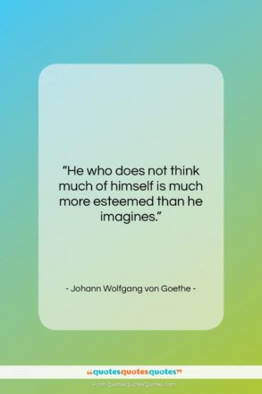 Johann Wolfgang von Goethe quote: “He who does not think much of…”- at QuotesQuotesQuotes.com