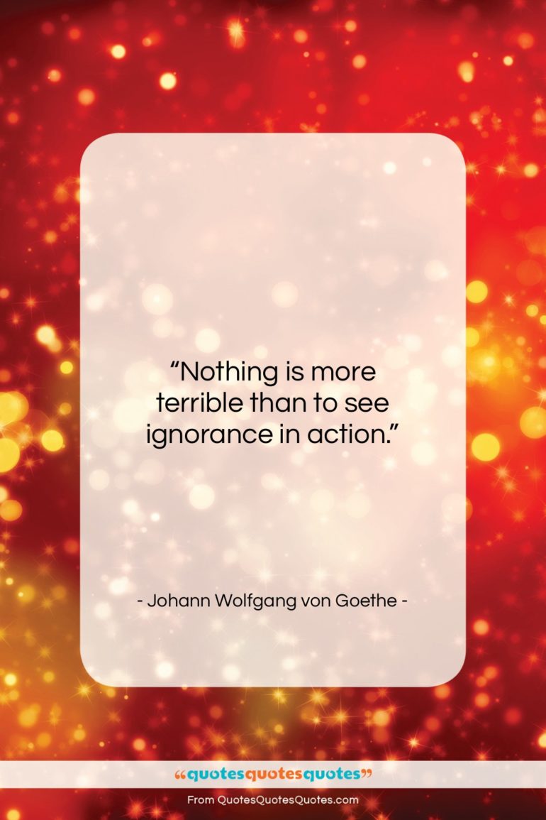 Johann Wolfgang von Goethe quote: “Nothing is more terrible than to see…”- at QuotesQuotesQuotes.com