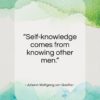 Johann Wolfgang von Goethe quote: “Self-knowledge comes from knowing other men…”- at QuotesQuotesQuotes.com