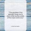 Johannes Kepler quote: “The squares of the periodic times are…”- at QuotesQuotesQuotes.com