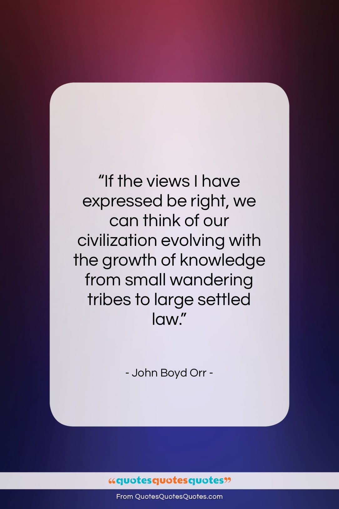 John Boyd Orr quote: “If the views I have expressed be…”- at QuotesQuotesQuotes.com