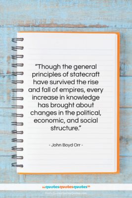 John Boyd Orr quote: “Though the general principles of statecraft have…”- at QuotesQuotesQuotes.com