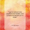 John Burroughs quote: “I go to nature to be soothed…”- at QuotesQuotesQuotes.com