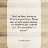John Burroughs quote: “Nature teaches more than she preaches. There…”- at QuotesQuotesQuotes.com