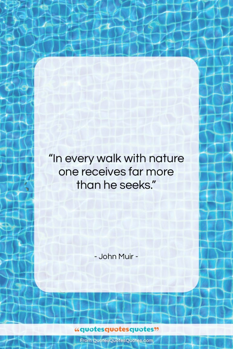 John Muir quote: “In every walk with nature one receives…”- at QuotesQuotesQuotes.com