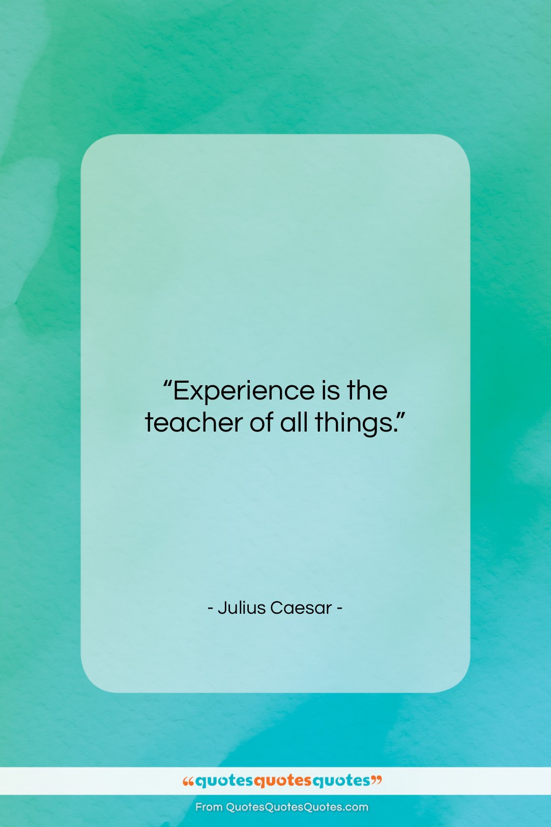 Julius Caesar quote: “Experience is the teacher of all things….”- at QuotesQuotesQuotes.com