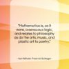 Karl Wilhelm Friedrich Schlegel quote: “Mathematics is, as it were, a sensuous…”- at QuotesQuotesQuotes.com