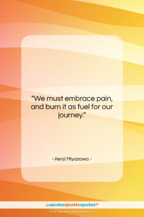 Kenji Miyazawa quote: “We must embrace pain, and burn it…”- at QuotesQuotesQuotes.com