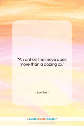 Lao Tzu quote: “An ant on the move does more…”- at QuotesQuotesQuotes.com