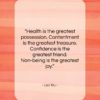 Lao Tzu quote: “Health is the greatest possession. Contentment is…”- at QuotesQuotesQuotes.com