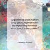Leonardo da Vinci quote: “Experience does not err. Only your judgments…”- at QuotesQuotesQuotes.com