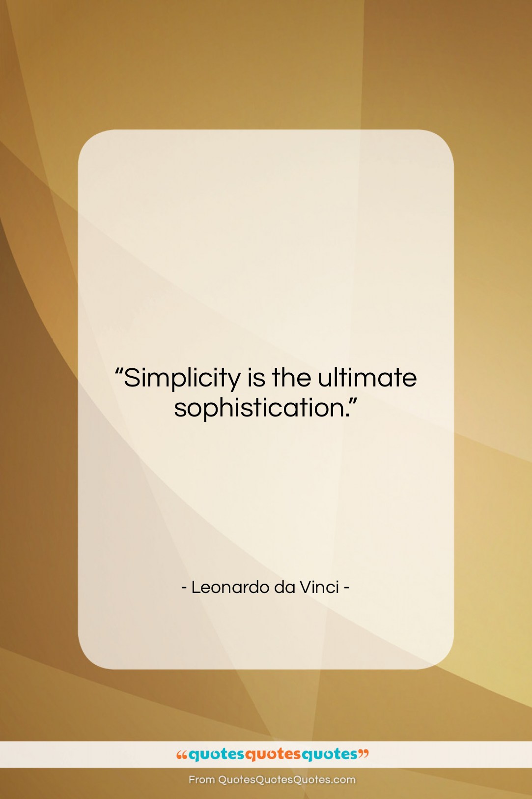 Leonardo da Vinci quote: “Simplicity is the ultimate sophistication….”- at QuotesQuotesQuotes.com
