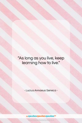 Lucius Annaeus Seneca quote: “As long as you live, keep learning…”- at QuotesQuotesQuotes.com