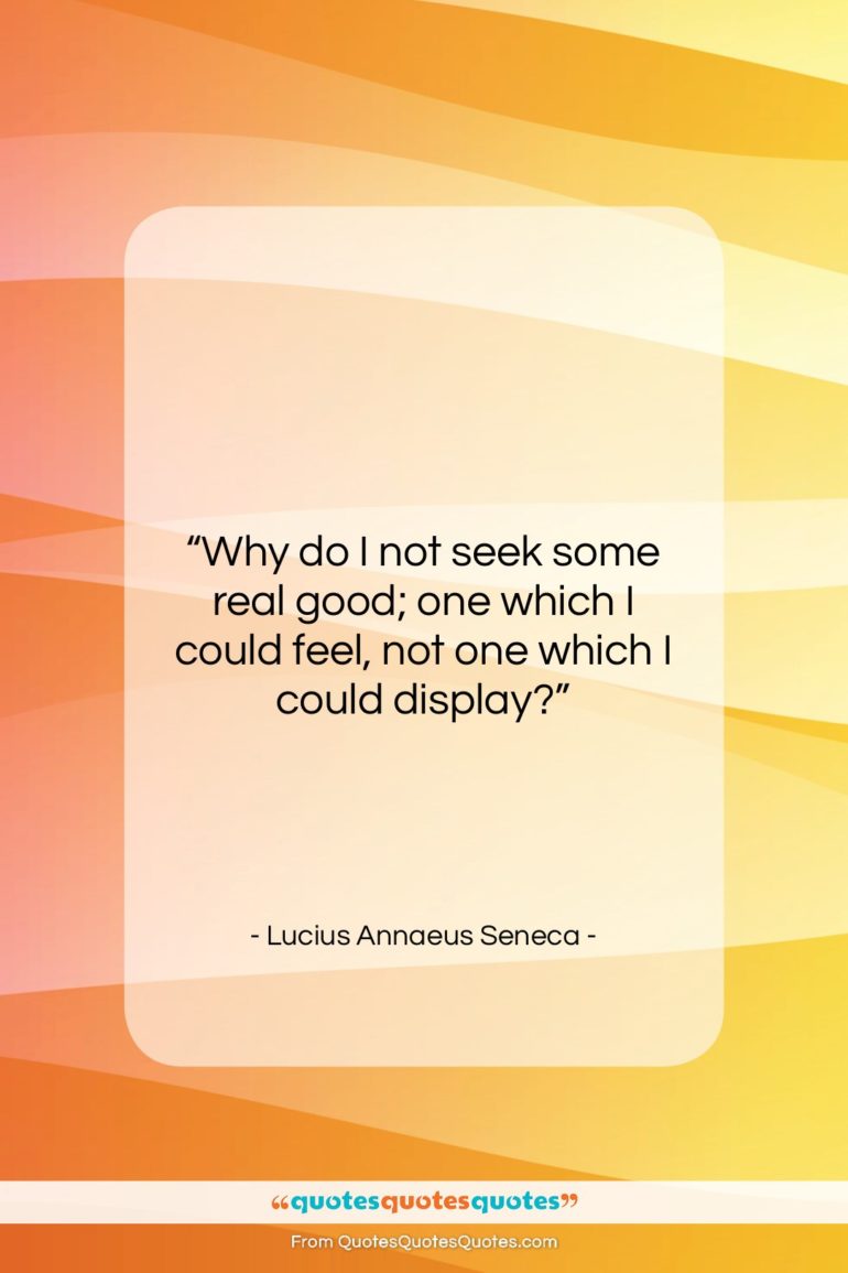 Lucius Annaeus Seneca quote: “Why do I not seek some real…”- at QuotesQuotesQuotes.com