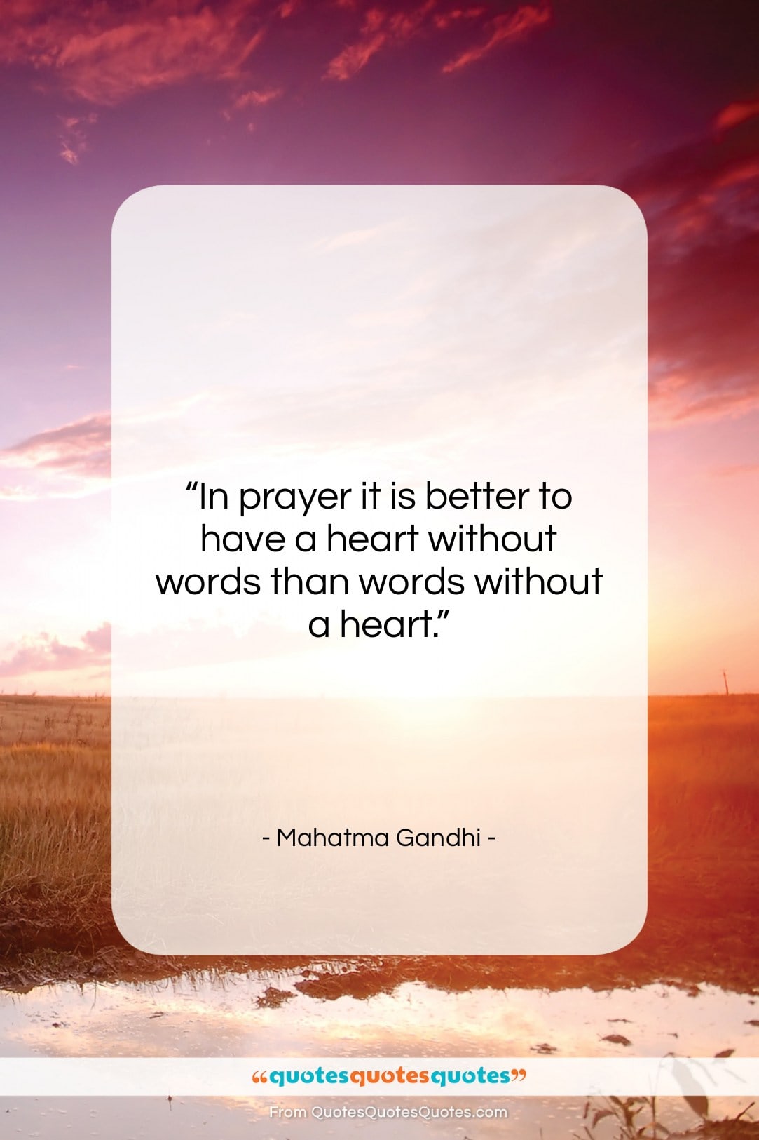 Mahatma Gandhi quote: “In prayer it is better to have…”- at QuotesQuotesQuotes.com