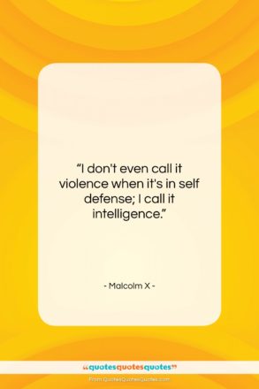 Malcolm X quote: “I don’t even call it violence when…”- at QuotesQuotesQuotes.com